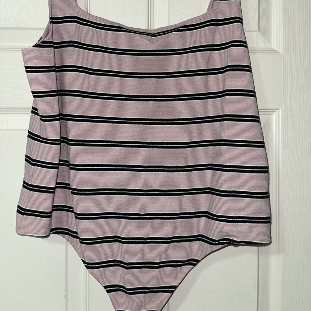 Express Pink & Black Bodysuit